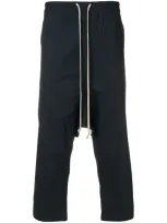 Rick Owens Drkshdw Drawstring Crop Blue Cotton Pants