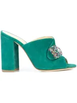 Chloe Gosselin Sienna Suede Mules In Green