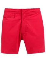 Amir Slama Mid Rise Swim Shorts In Red