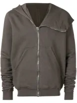 Rick Owens Drkshdw Asymmetric Zip Front Hoodie In Grey