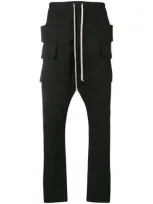 Rick Owens Drkshdw Drop Crotch Drawstring Trousers In Black