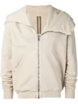 Rick Owens Drkshdw Zipped Hooded Sweatshirt In Grey