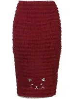 Tu Es Mon Tresor Cat Mesh Frill Skirt In Red