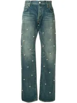 Tu Es Mon Tresor Dot Small Pearl Jeans In Blue