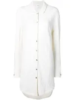 Barrie Cashmere Knitted Shirt Dress In White