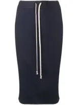 Rick Owens Drkshdw Jersey Pencil Skirt In Blue