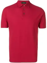 Zanone Short-sleeved Cotton Polo Shirt In Red