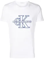 Calvin Klein Jeans Est.1978 Logo Print Crew Neck T-shirt In White