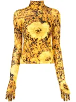 Richard Quinn Turtle Neck Jumper In Yellow