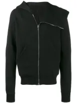 Rick Owens Drkshdw Asymmetric Zipped Hoodie In Black