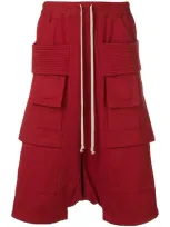 Rick Owens Drkshdw 'creatch Cargo Pods' Shorts - Rot In Red