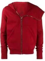 Rick Owens Drkshdw Jacket With Oversized Hood In Red