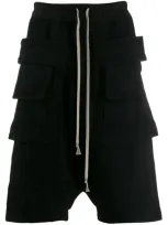 Rick Owens Drkshdw Drop-crotch Shorts In Black