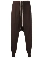 Rick Owens Drkshdw Drop-crotch Drawstring Trousers In Brown