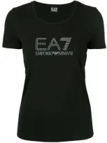 Ea7 Logo T-shirt In Black