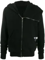 Rick Owens Drkshdw Asymmetric Hoodie In Black