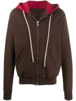 Rick Owens Drkshdw Contrast Hood Hoodie In Brown