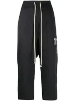 Rick Owens Drkshdw Patchwork Drop-crotch Crop Trousers In Black