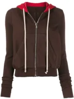 Rick Owens Drkshdw Colour Block Hoodie In Brown