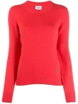 Barrie Round Neck Cashmere Jumper In Orange