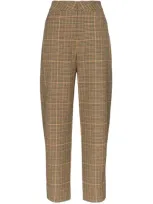 Totême Novara Straight-leg Check Trousers In Brown