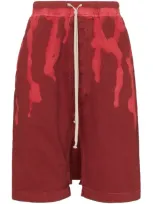 Rick Owens Drkshdw Tie-dyed Shorts In Red