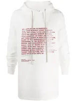 Rick Owens Drkshdw Kapuzenpullover Mit Gedicht In White