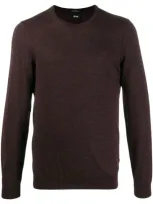 Hugo Boss Crew Neck Jumper In Red