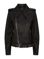 J Brand Belted Maysen Leather Jacket In Black