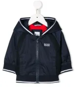 Hugo Boss Babies' Hooded Rain Jacket In Blue