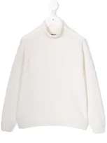 Il Gufo Kids' Turtleneck Long-sleeved Jumper In White