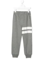 Il Gufo Kids' Cotton Sweatpants W/ Stripes In Grey