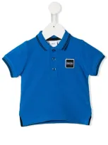 Hugo Boss Babies' Embroidered Logo Polo Shirt In Blue