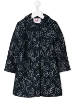 Il Gufo Kids' Embroidered Coat In Blue