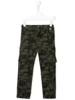 Il Gufo Kids' Stretch-cotton Cargo Pants In Green