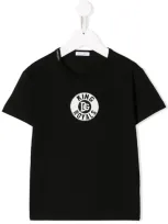 Dolce & Gabbana Kids' Short Sleeved T-shirt With Dg King Royals Patch In Nero