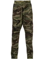 R13 Drawstring Camouflage Print Trousers In Green