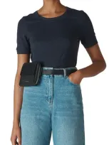 Whistles Rosa Double Trim T-shirt In Navy