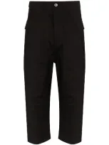 Rick Owens Drkshdw Cropped Cotton Cargo Jeans In Black