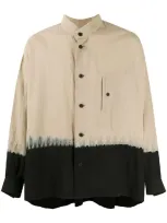 Issey Miyake Colour-block Oversized Shirt In Neutrals