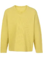 Issey Miyake Piqué Knit Jumper In Yellow