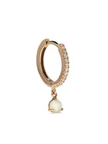 White Bird 18kt Rose Gold Ada Diamond And Opal Single Earring In Pink