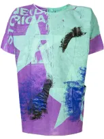 Raf Simons Handpainted Hospital T-shirt In Purple,green,black