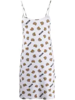 Moschino Teddy-print Short Dress In White