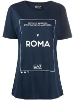 Ea7 Short Sleeve Printed Logo T-shirt In Blue