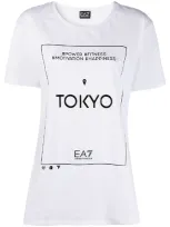 Ea7 Short Sleeve Printed Logo T-shirt In White