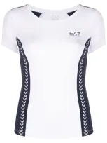 Ea7 Sport-t-shirt Mit Kontrasteinsätzen In White