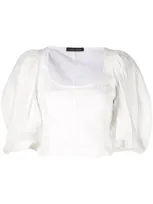 Wandering Cropped Short-sleeve Top In White