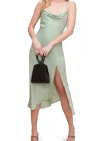 Astr Cowl Neck Midi Dress In Sage