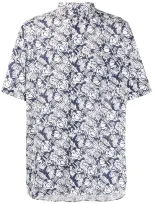 Hugo Floral Pattern Button Down Shirt In Dark Blue